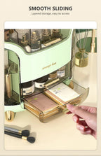 Transparent Makeup Organiser with Rotating Compartments and Drawers, 34 cm
