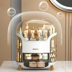 Transparent Makeup Organiser with Rotating Compartments and Drawers, 34 cm