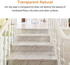 Transparent PEVA Indoor Stair Tread Strips, 10 cm x 61 cm