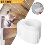 Transparent PEVA Indoor Stair Tread Strips, 10 cm x 61 cm
