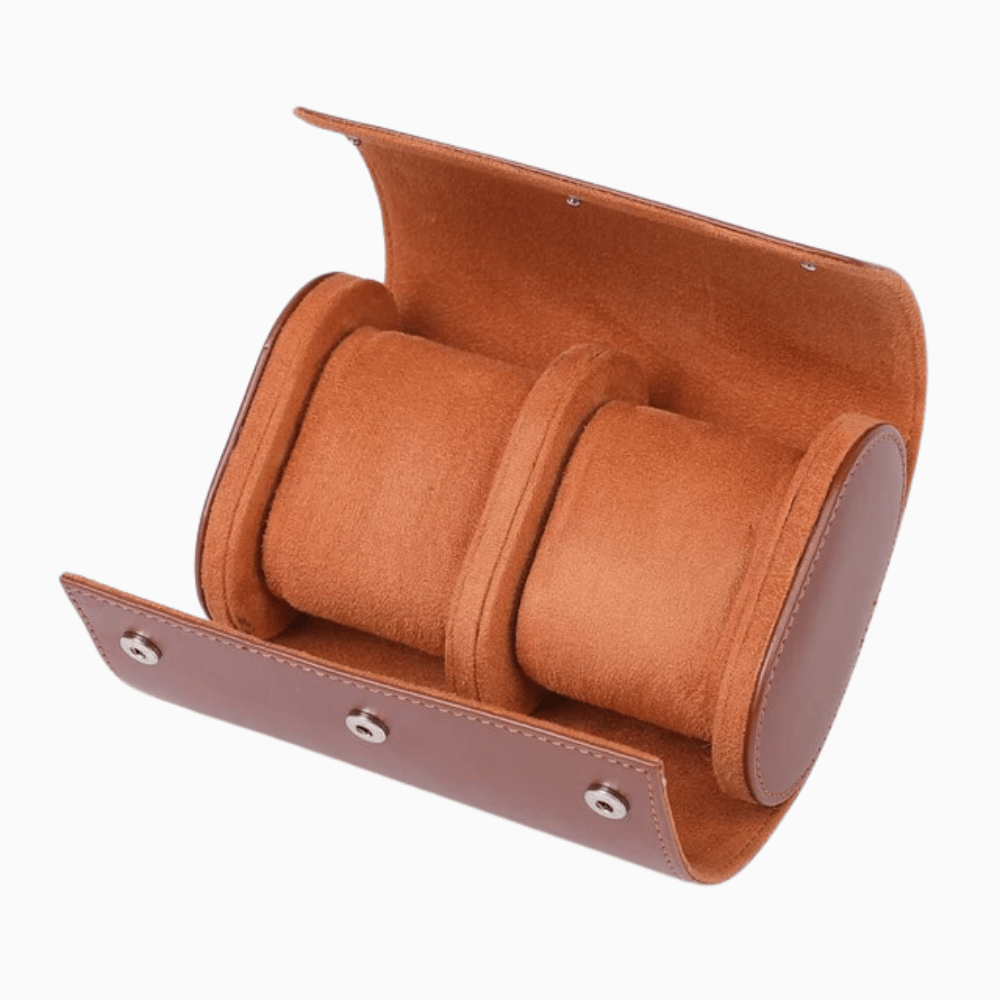 Leather Travel Watch Case for 1-3 Watches - Snap Closure, Lightweight, view 4