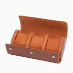 Leather Travel Watch Case for 1-3 Watches - Snap Closure, Lightweight, view 5