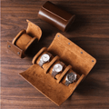 Leather Travel Watch Case for 1-3 Watches - Snap Closure, Lightweight, view 6