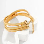 Triple-Layer Chunky Chain Choker Necklace, 30+7cm