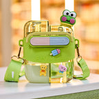 Tritan Water Bottle with Character Design and Shoulder Carry