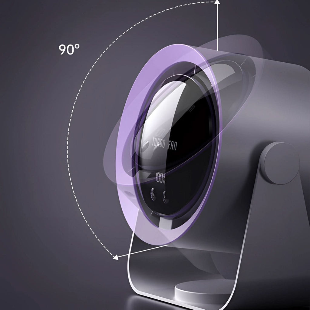 Turbo Blade-Free Fan with LED Display for Bedrooms and Offices