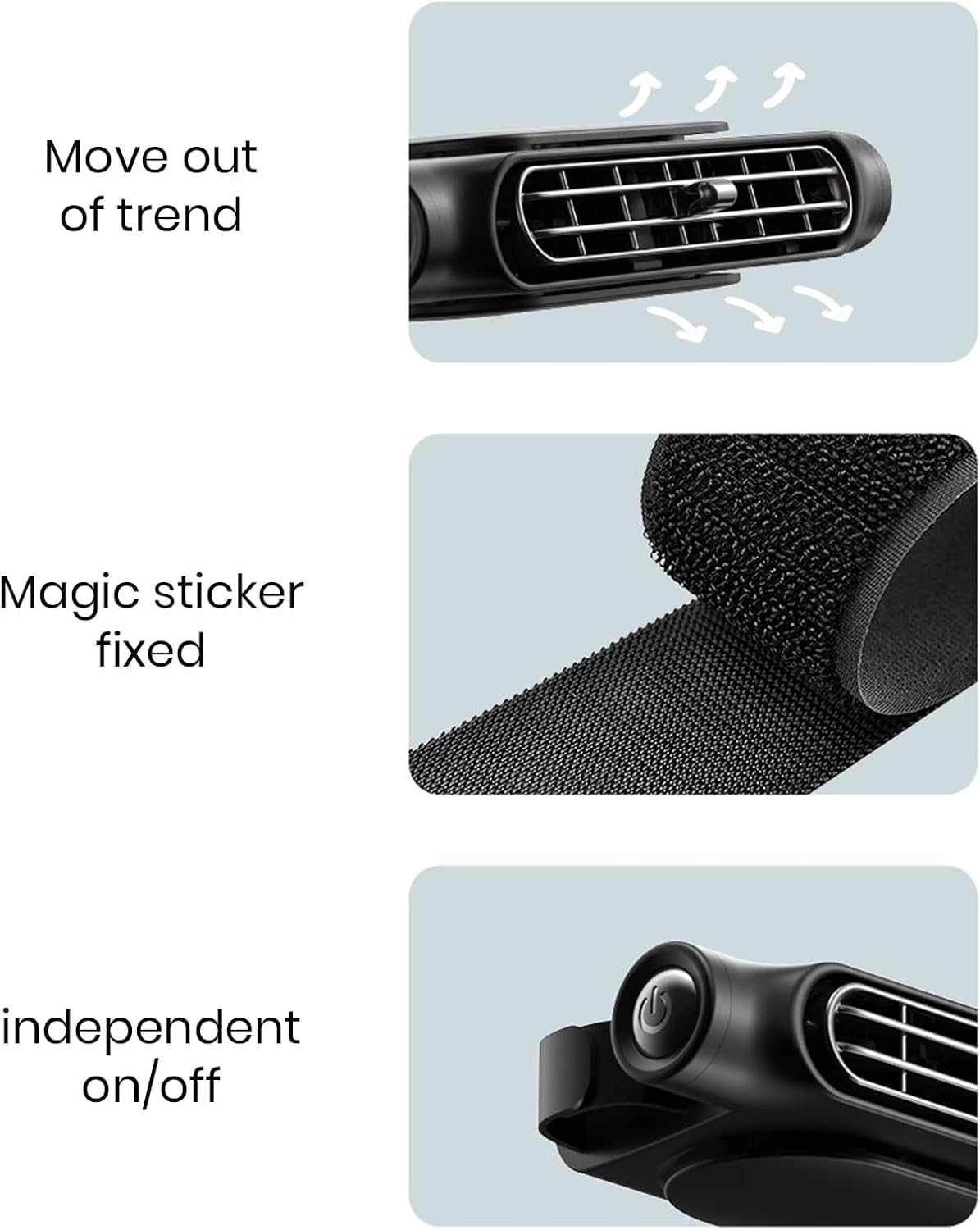Two-Pack 3-Speed USB Car Cooling Fans with Headrest Mount