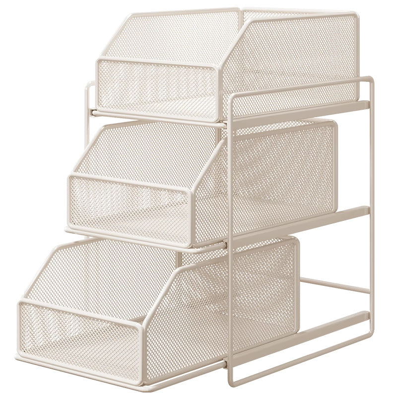 Two-Tier Sliding Wire Mesh Closet Drawer Organiser, 39 x 23 x 32 cm