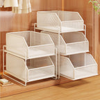 Two-Tier Sliding Wire Mesh Closet Drawer Organiser, 39 x 23 x 32 cm