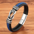 Unisex Eternal Love Knot Leather Bracelet - Adjustable, Black, view 11