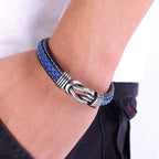 Unisex Eternal Love Knot Leather Bracelet - Adjustable, Black, view 3