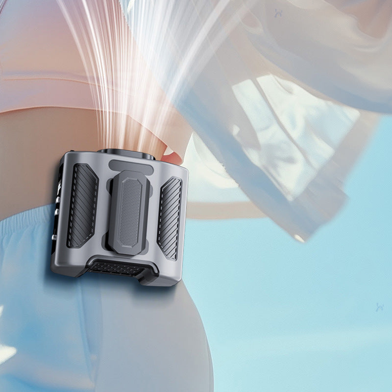 Unisex Rechargeable Wearable Waist Fan with Clip and Adjustable Speeds