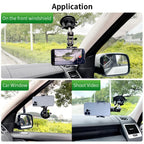 Universal Car Phone Holder with 960° Rotation and Hidden Rearview Mirror Mount