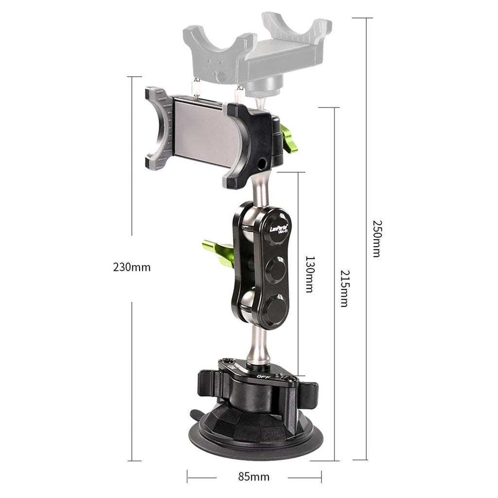 Universal Car Phone Holder with 960° Rotation and Hidden Rearview Mirror Mount