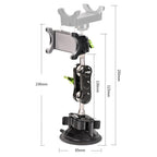 Universal Car Phone Holder with 960° Rotation and Hidden Rearview Mirror Mount