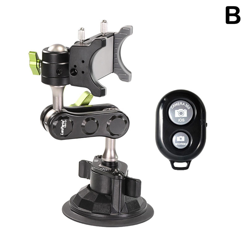 Universal Car Phone Holder with 960° Rotation and Hidden Rearview Mirror Mount
