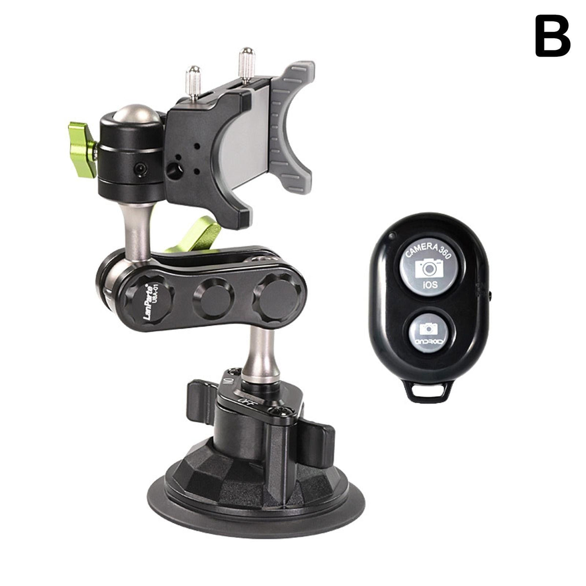 Universal Car Phone Holder with 960° Rotation and Hidden Rearview Mirror Mount