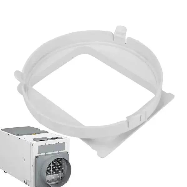 Universal-Size Window Vent Adapter Panel with Circular Exhaust Collar