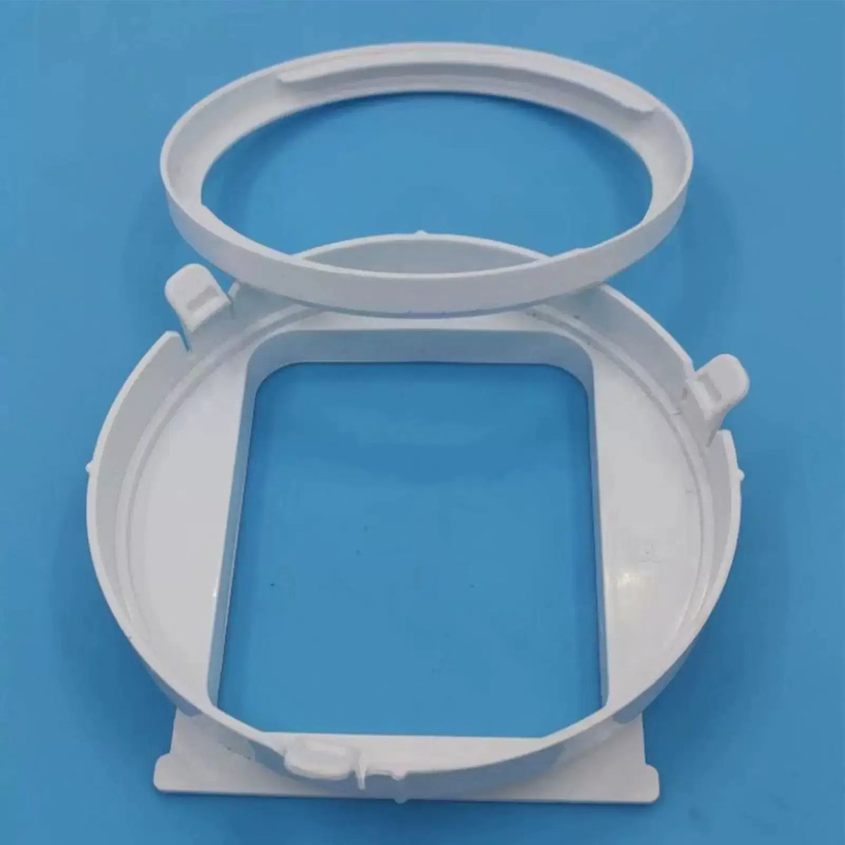Universal-Size Window Vent Adapter Panel with Circular Exhaust Collar
