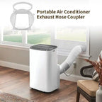 Universal-Size Window Vent Adapter Panel with Circular Exhaust Collar