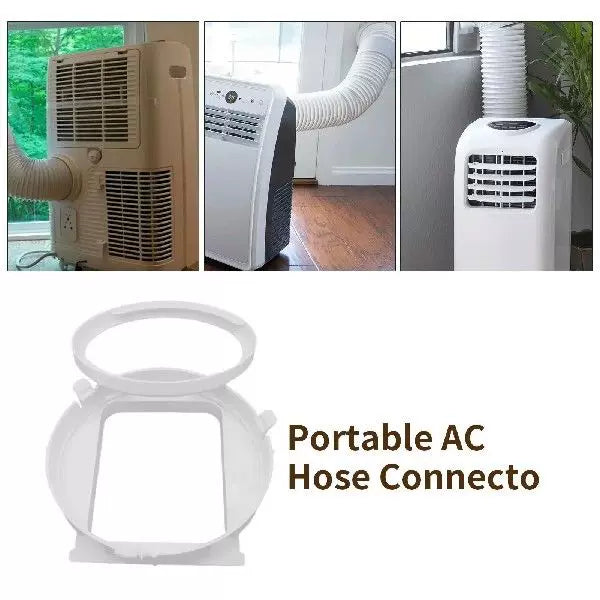 Universal-Size Window Vent Adapter Panel with Circular Exhaust Collar