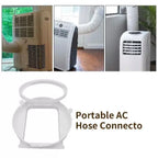 Universal-Size Window Vent Adapter Panel with Circular Exhaust Collar