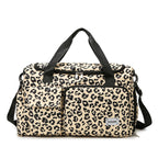 Urban-Style Leopard Print Duffle Bag with Adjustable Strap