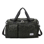 Urban-Style Leopard Print Duffle Bag with Adjustable Strap