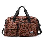 Urban-Style Leopard Print Duffle Bag with Adjustable Strap