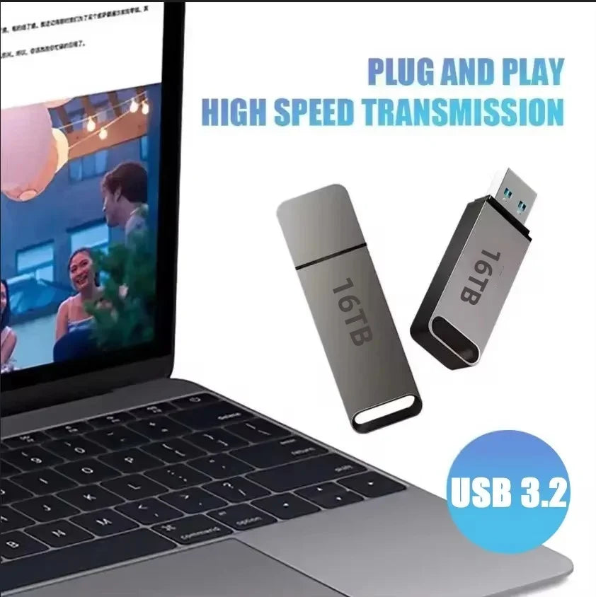 USB 3.2 Flash Drive for Windows and Mac OS, 60 × 20 × 10 mm