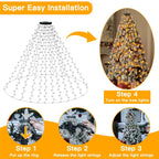 USB Christmas Tree Waterfall Lights with Ring, 1.5M–3M, Remote Control