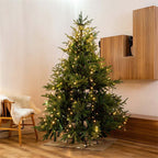 USB Christmas Tree Waterfall Lights with Ring, 1.5M–3M, Remote Control