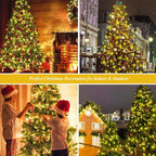 USB Christmas Tree Waterfall Lights with Ring, 1.5M–3M, Remote Control