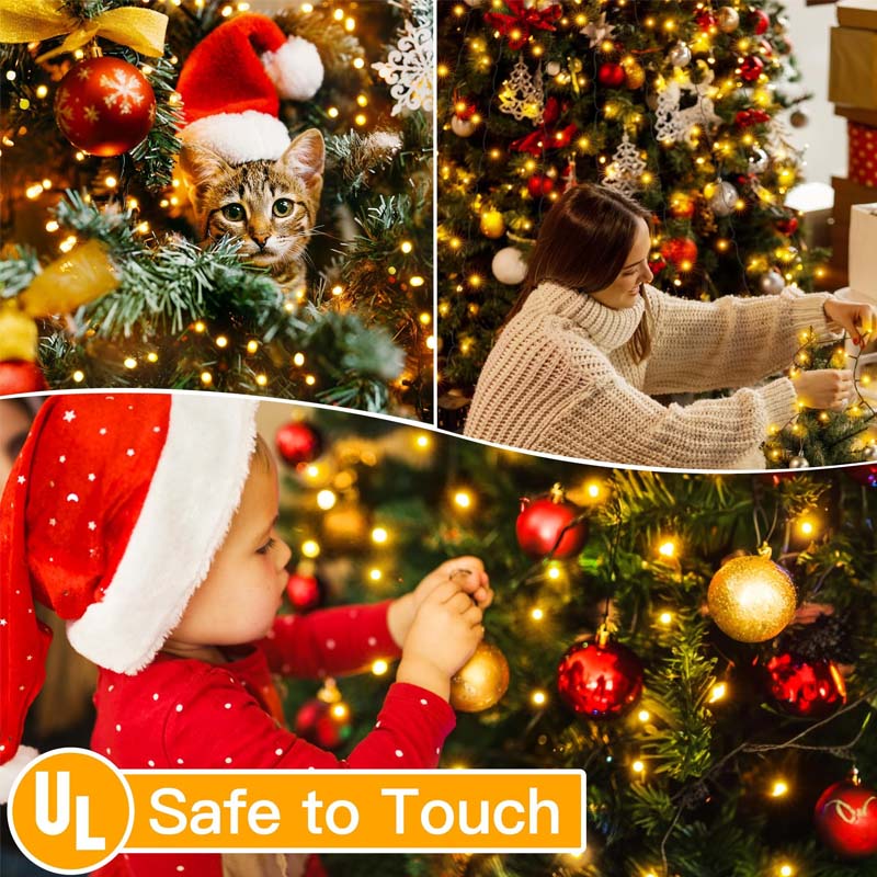 USB Christmas Tree Waterfall Lights with Ring, 1.5M–3M, Remote Control