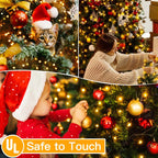 USB Christmas Tree Waterfall Lights with Ring, 1.5M–3M, Remote Control