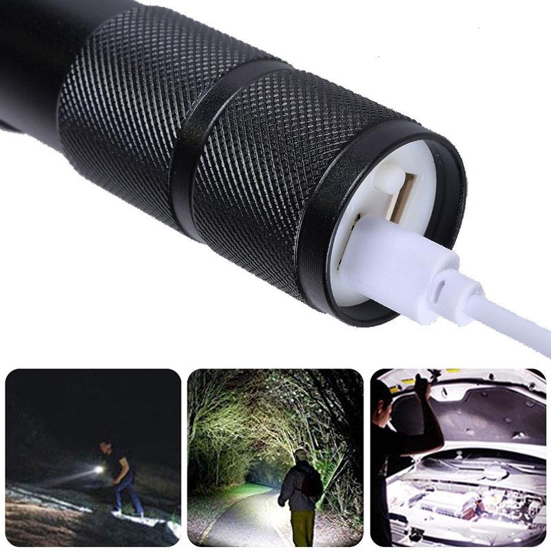 USB-Rechargeable Aluminium LED Zoom Torch, 1200 Lumens