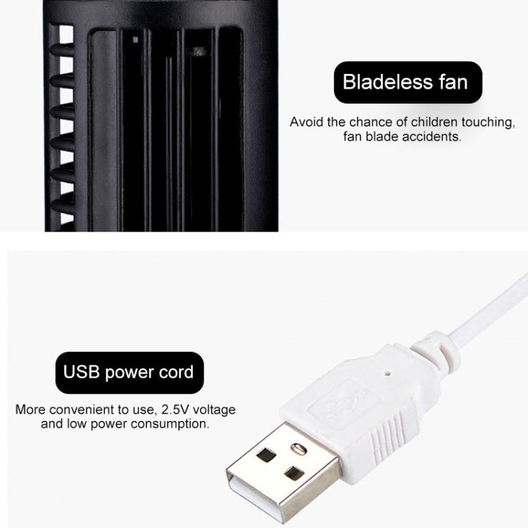 USB Tower Fan, 33 cm, 2.5 W, Black