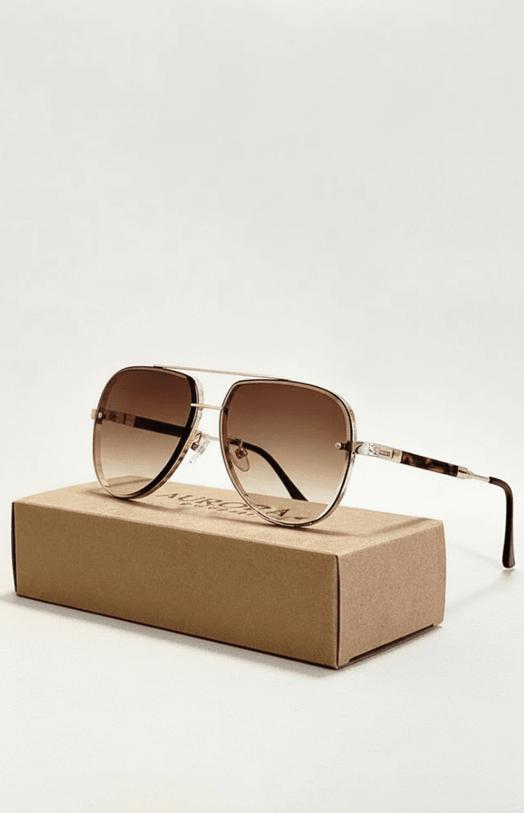 UV400 Aviator Sunglasses with Anti-Reflective Lenses