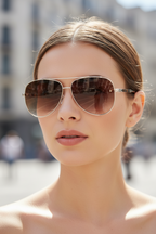 UV400 Aviator Sunglasses with Anti-Reflective Lenses