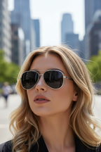 UV400 Aviator Sunglasses with Anti-Reflective Lenses