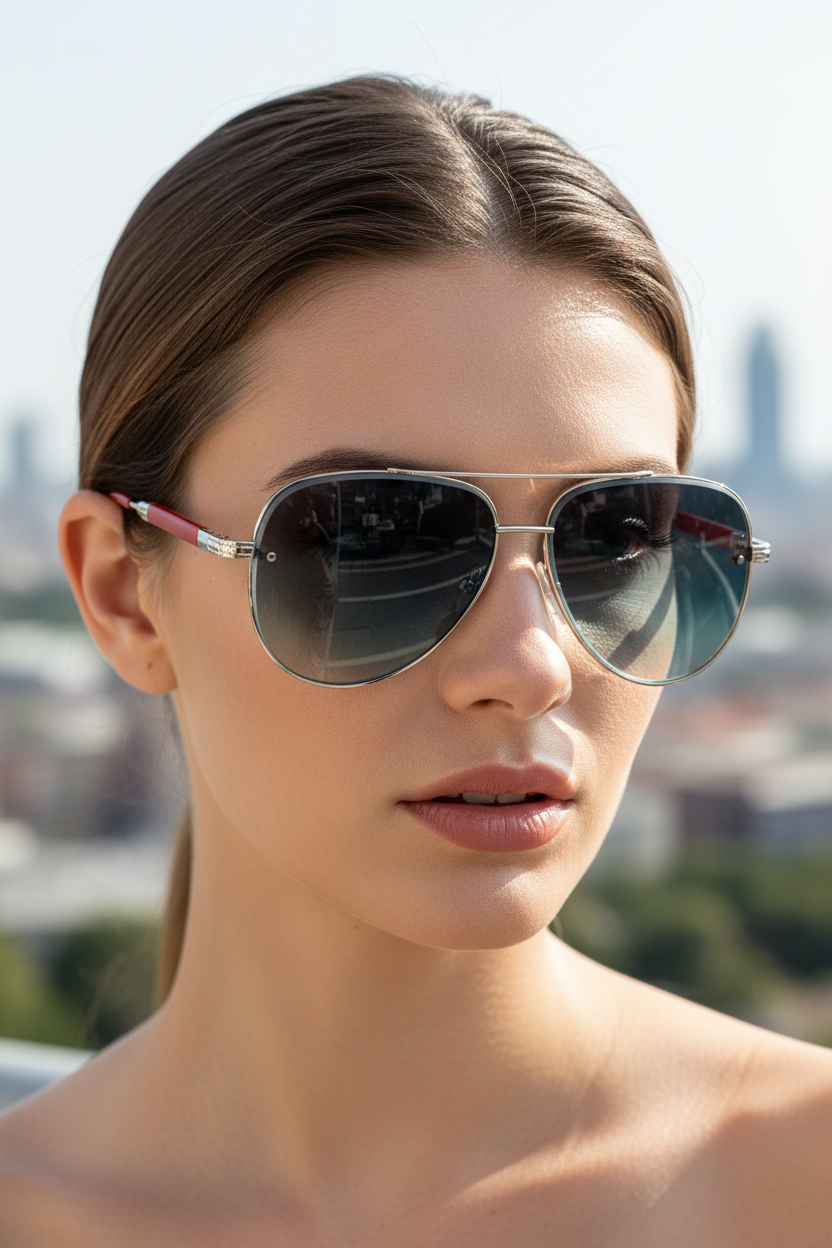 UV400 Aviator Sunglasses with Anti-Reflective Lenses