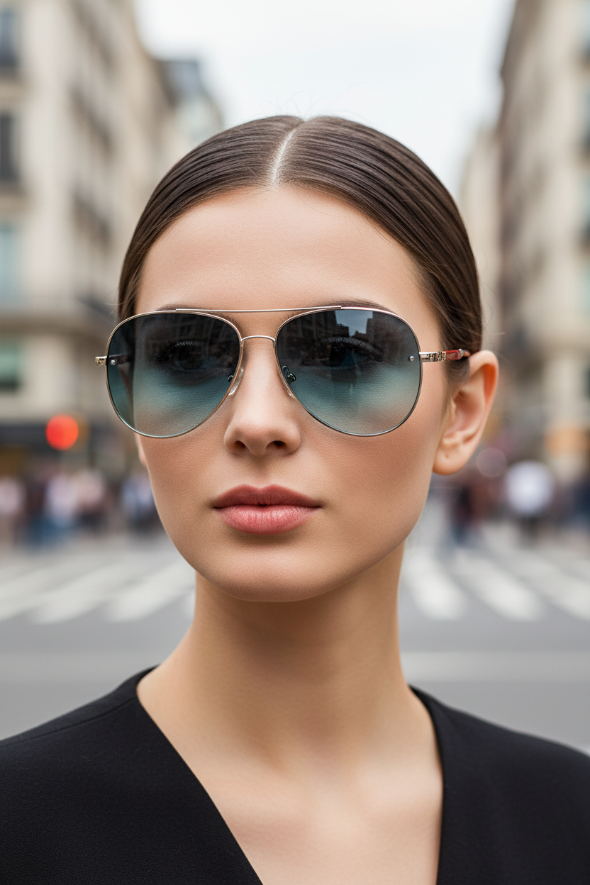 UV400 Aviator Sunglasses with Anti-Reflective Lenses