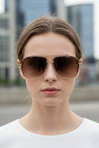 UV400 Aviator Sunglasses with Anti-Reflective Lenses