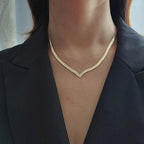 V Taper Herringbone Necklace for Women - Classic Style, view 3