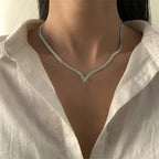 V Taper Herringbone Necklace for Women - Classic Style, view 5