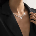 V Taper Herringbone Necklace for Women - Classic Style, view 8