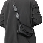 Vegan Leather Crossbody Bag with Adjustable Chain Shoulder Strap, 9*4*5 inch