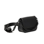 Vegan Leather Crossbody Bag with Adjustable Chain Shoulder Strap, 9*4*5 inch