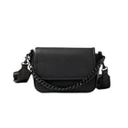 Vegan Leather Crossbody Bag with Adjustable Chain Shoulder Strap, 9*4*5 inch