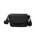 Vegan Leather Crossbody Bag with Adjustable Chain Shoulder Strap, 9*4*5 inch